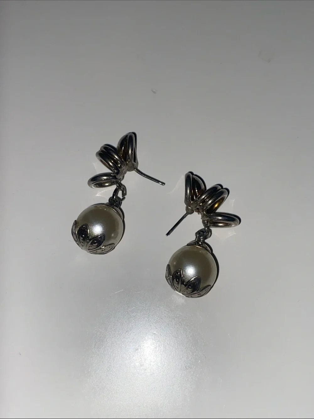 Classic Pearl Drop Earrings - Silver-Tone